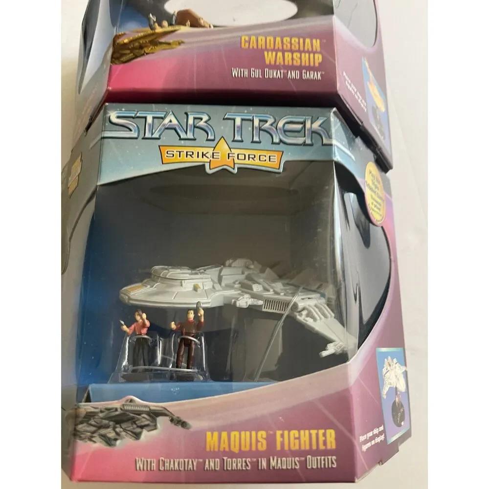 Star Trek Strike Force Lot Of 2 Boxed Ships Playmates Vintage Display Cardassian